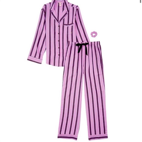Victoria's Secret Other - Victoria's Secret Purple Striped Pajama Set